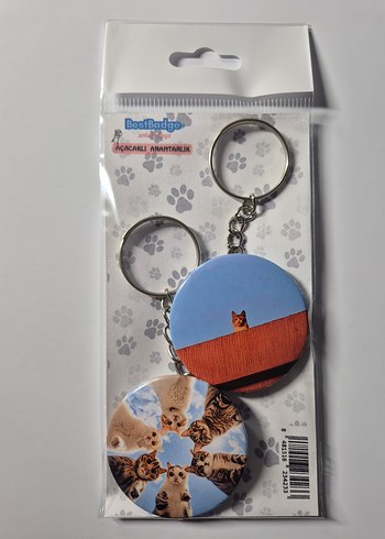 Cat 2'li Kedi Temalı Anahtarlık Seti