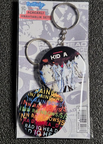 Radiohead Anahtarlık Seti 2'li Rainbows KID A - Görsel 3