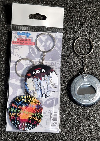 Radiohead Anahtarlık Seti 2'li Rainbows KID A - Görsel 7