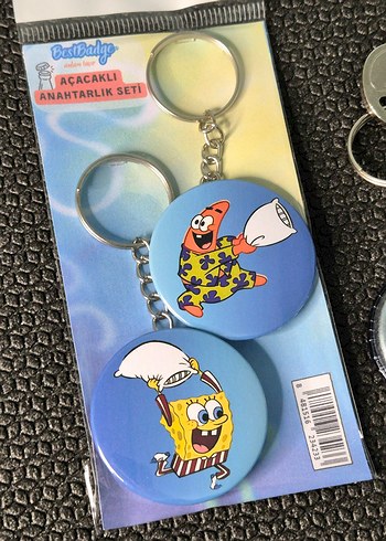 2'li Sünger Bob Anahtarlık Seti - Görsel 3