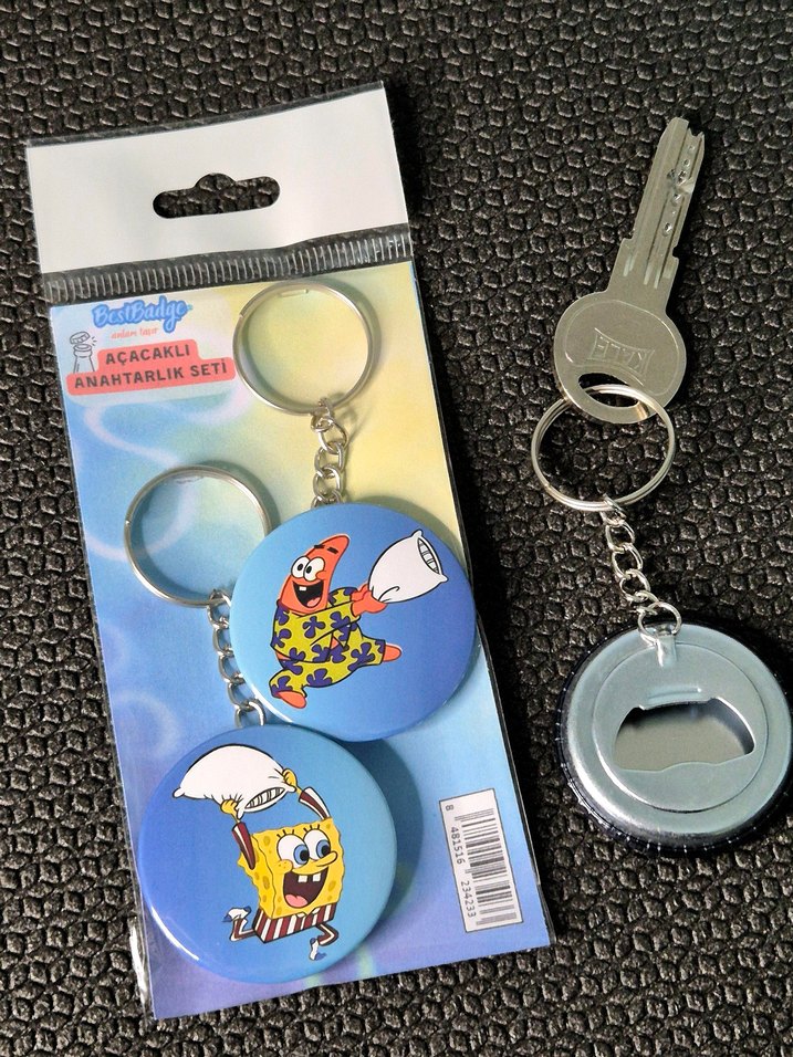 2'li Sünger Bob Anahtarlık Seti - Görsel 2