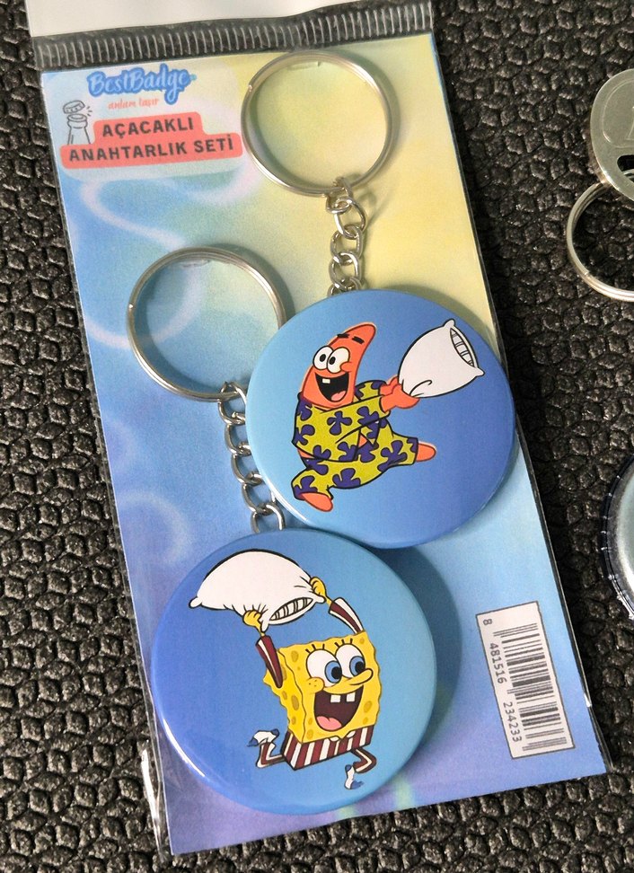 2'li Sünger Bob Anahtarlık Seti - Görsel 3