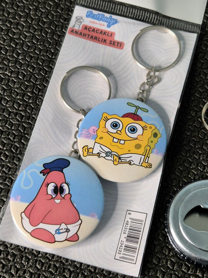 Baby Sponge Bob Patrick Anahtarlık Seti 2'li - Görsel 5