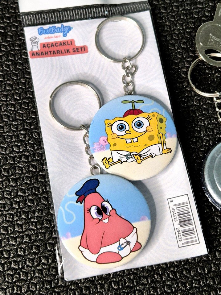 Baby Sponge Bob Patrick Anahtarlık Seti 2'li - Görsel 2