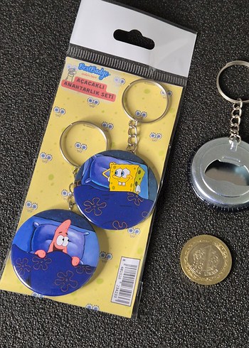 2'li Sünger Bob Patrick Anahtarlık Seti - Görsel 5