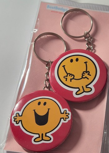  Beden kırmızı Renk 2'li Sempatik Emoji Temalı Anahtarlık Seti