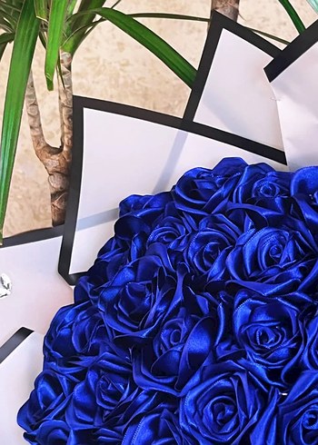 Saks Mavi Saten Kadın Wrap Elbise - Görsel 6