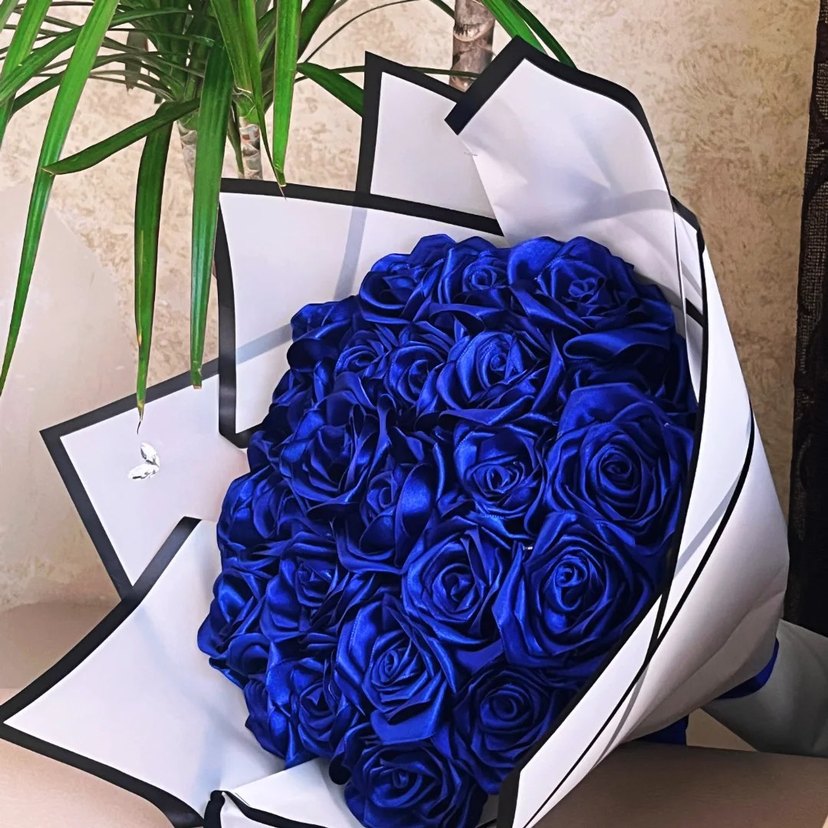 Saks Mavi Saten Kadın Wrap Elbise - Görsel 2