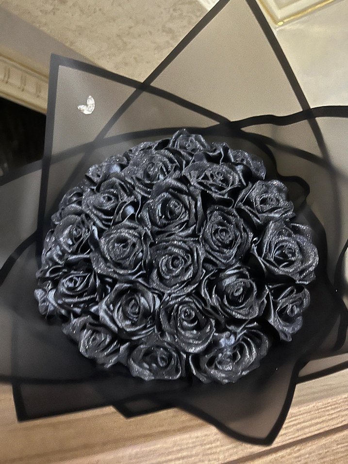 Siyah Gül Desenli Gotik Broş - Görsel 3