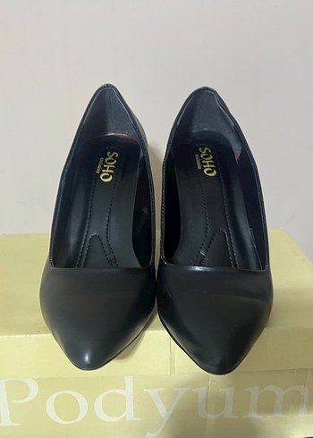 39 Beden siyah Renk Siyah Kadın Kalın Topuklu Stiletto