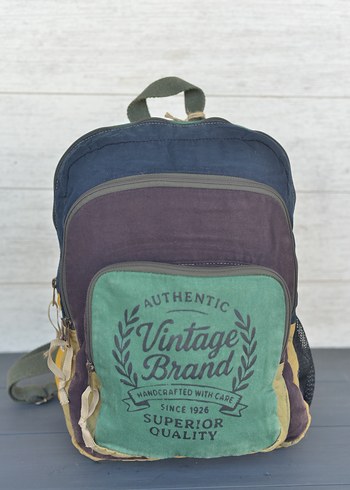 Dark Cotton Unisex Vintage Baskılı Sırt Çantası