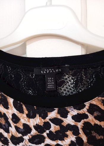 m Beden Zara Leopar Desenli Strappy Bluz