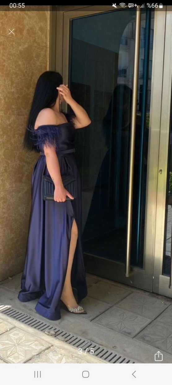 Saten Yırtmaçlı Abiye - Görsel 5