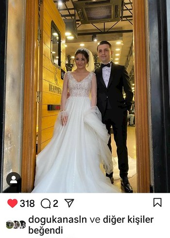 Modern Klasik A Kesim Uzun Gelinlik - Görsel 4