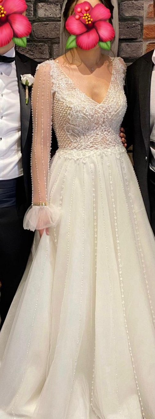 Modern Klasik A Kesim Uzun Gelinlik - Görsel 3