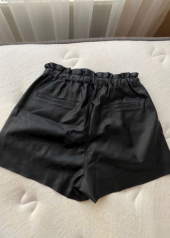 Siyah Deri şort - Görsel 4