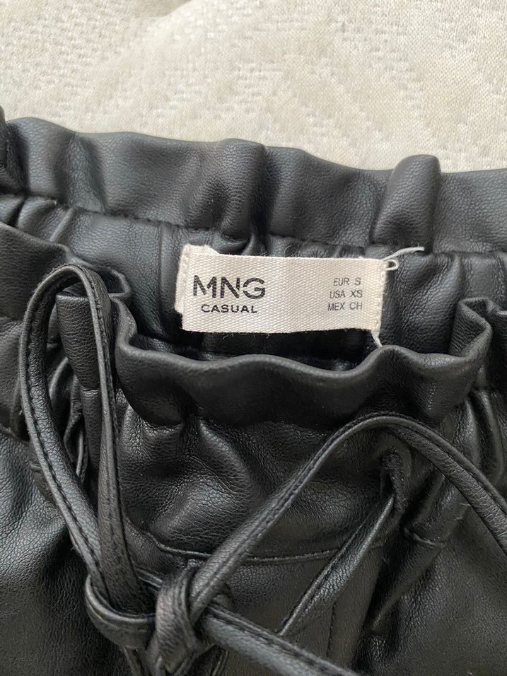 Siyah Deri şort - Görsel 3