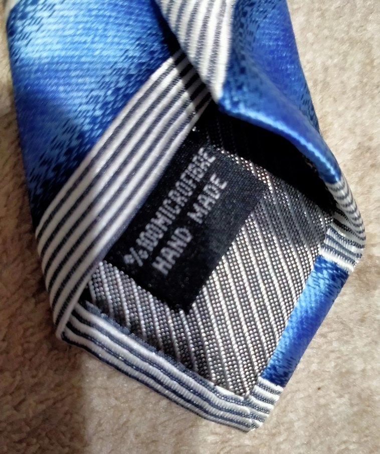 Mavi ve Gri Çizgili Erkek Kravat - Görsel 2