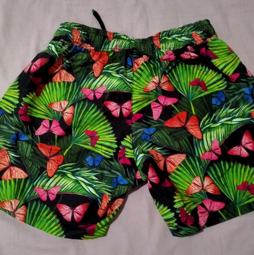 Renkli Kelebek Desenli Deniz Şortu - Görsel 2