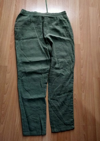 Kadın Haki Keten Pantolon - Görsel 2