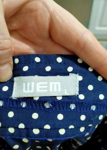 Lacivert Puantiyeli Midi Etek ince kumaş - Görsel 3