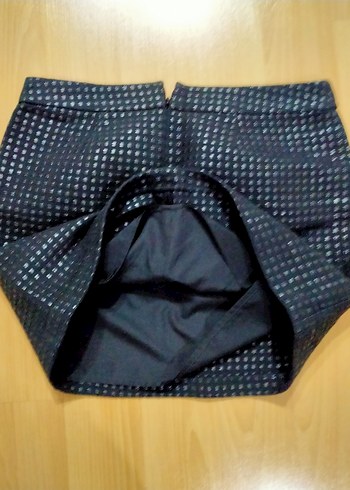 Kareli Mini Etek siyah - Görsel 3