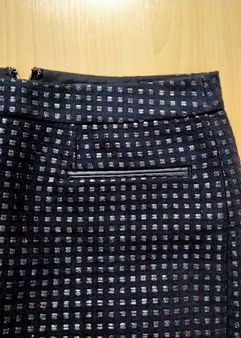 Kareli Mini Etek siyah - Görsel 2