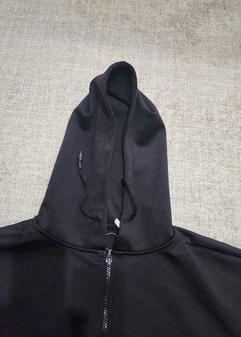 Siyah Kapüşonlu Fermuarlı Mini Sweatshirt - Görsel 5