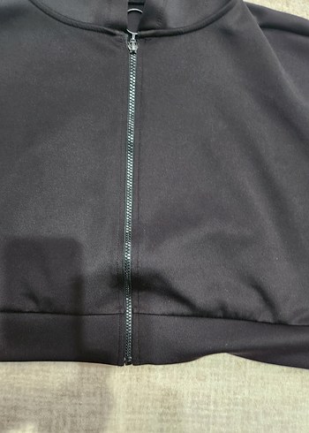 Siyah Kapüşonlu Fermuarlı Mini Sweatshirt - Görsel 4