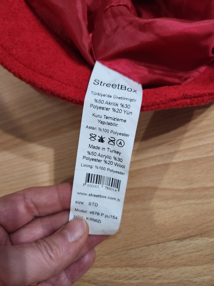 Kırmızı Kadın Bucket Şapka - Görsel 3