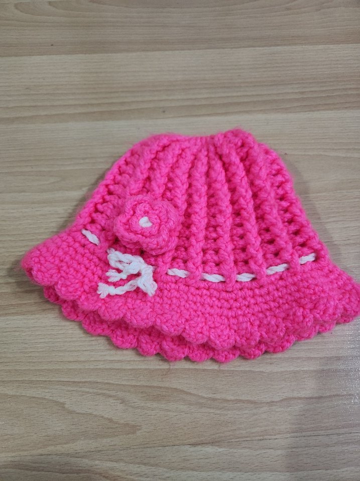 Pembe Örgü Çocuk Şapkası - Görsel 4