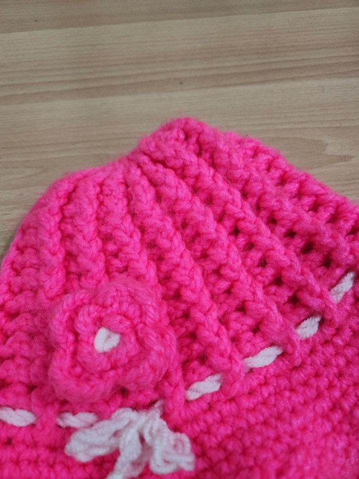 Pembe Örgü Çocuk Şapkası - Görsel 2