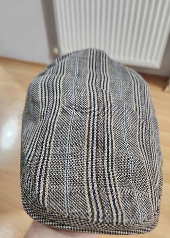 Bohem Gri Çizgili Erkek Kasket Şapka - Görsel 4