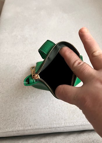 Yeşil Deri Fermuarlı Kadın Cüzdanı - Görsel 4