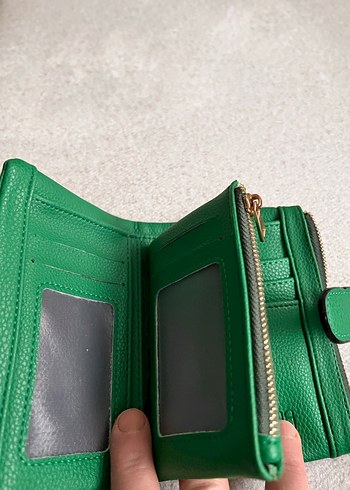 Yeşil Deri Fermuarlı Kadın Cüzdanı - Görsel 7