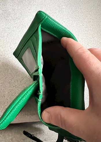 Yeşil Deri Fermuarlı Kadın Cüzdanı - Görsel 5