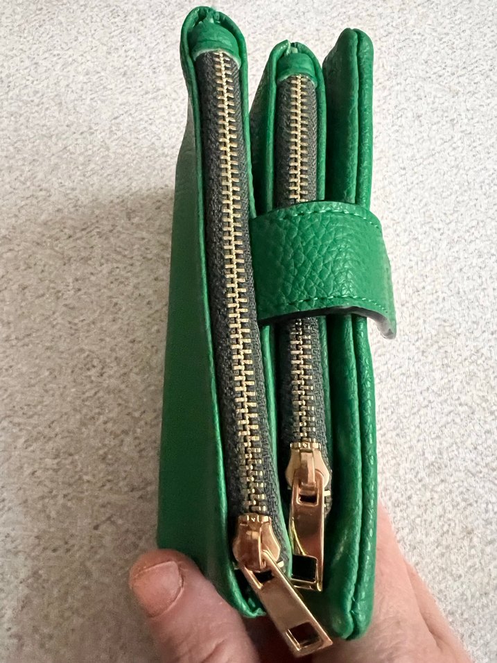 Yeşil Deri Fermuarlı Kadın Cüzdanı - Görsel 2