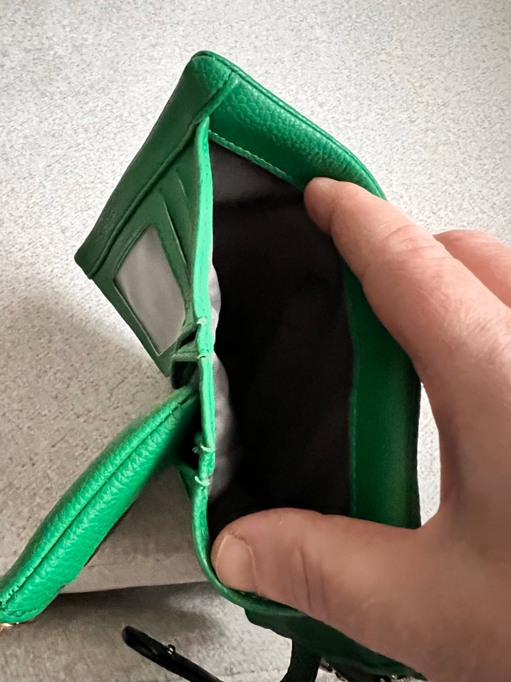 Yeşil Deri Fermuarlı Kadın Cüzdanı - Görsel 5