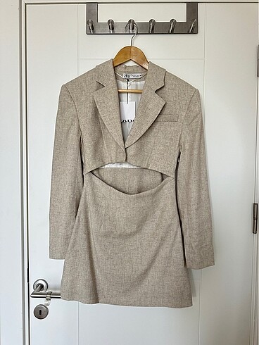 s Beden camel Renk Zara blazer keten ceket elbise