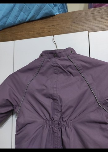 Kız Bebek Mor Fermuarlı kar tulumu - Görsel 3