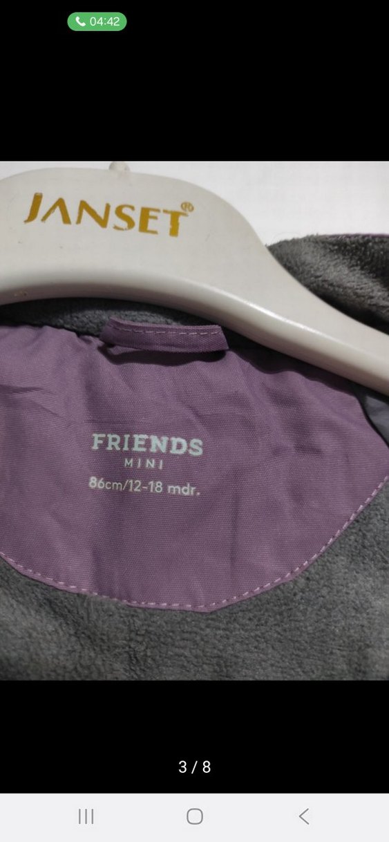 Kız Bebek Mor Fermuarlı kar tulumu - Görsel 5