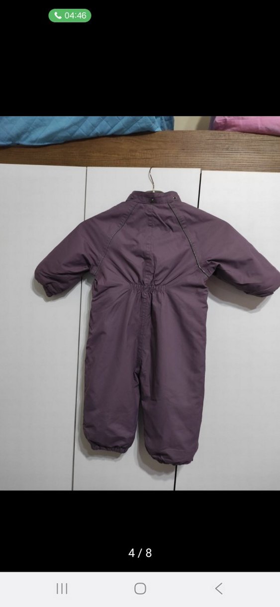 Kız Bebek Mor Fermuarlı kar tulumu - Görsel 2