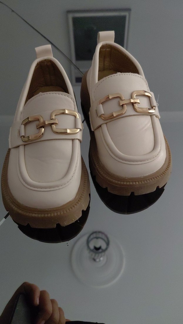 Beyaz Tokalı Kadın Platform Loafer - Görsel 3