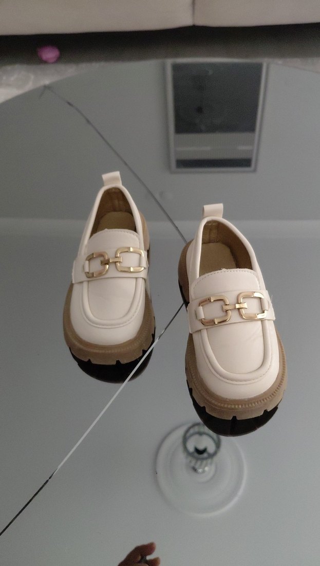 Beyaz Tokalı Kadın Platform Loafer - Görsel 2