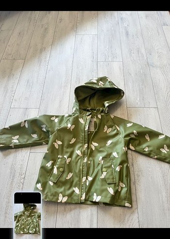 Kız Çocuk Kapüşonlu Baskılı Yağmurluk - Görsel 3