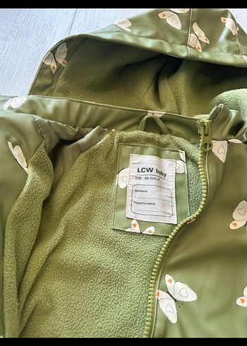 Kız Çocuk Kapüşonlu Baskılı Yağmurluk - Görsel 5