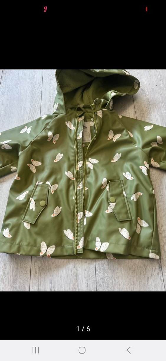 Kız Çocuk Kapüşonlu Baskılı Yağmurluk - Görsel 2