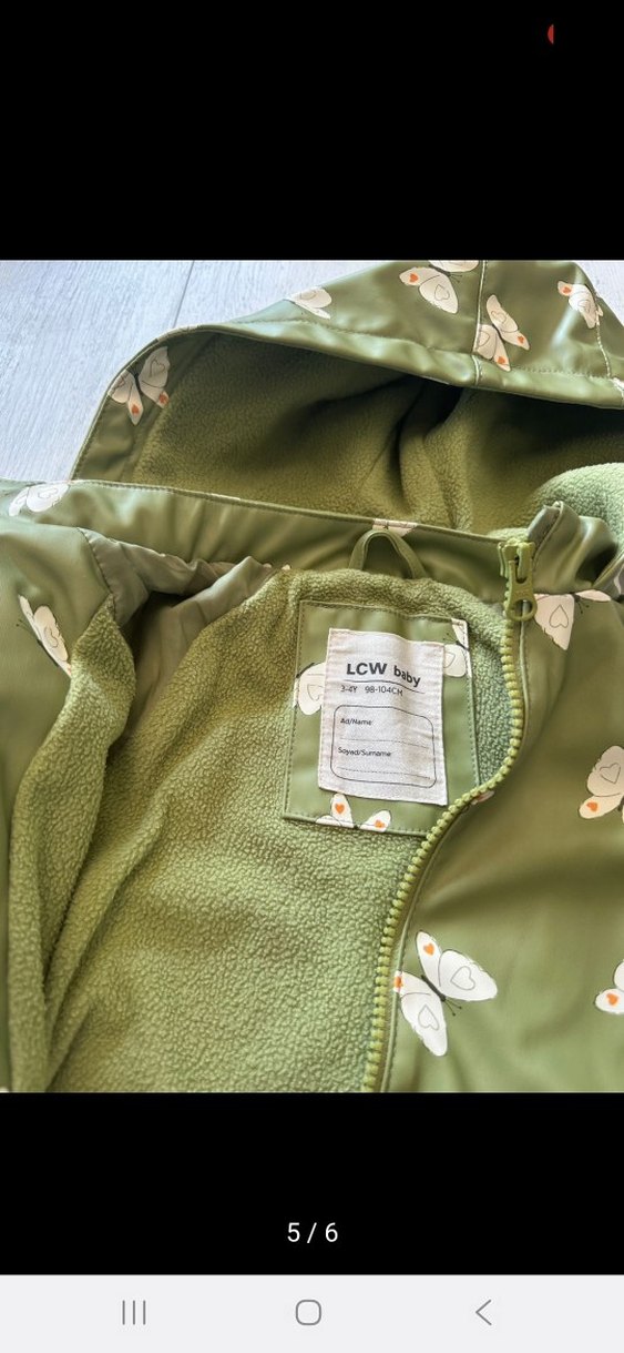 Kız Çocuk Kapüşonlu Baskılı Yağmurluk - Görsel 5