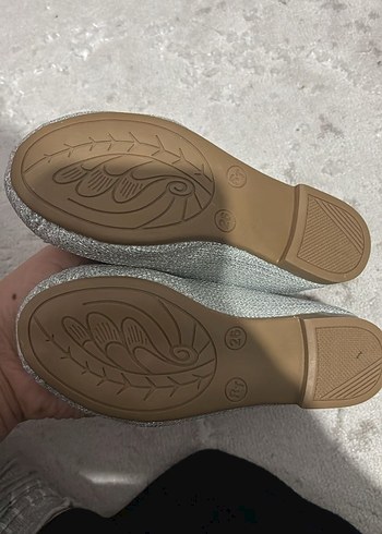 Kız Çocuk Gri Kürklü Babet Ayakkabı - Görsel 3