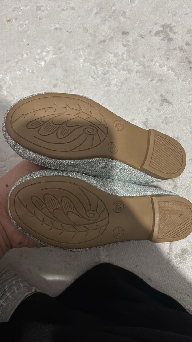 Kız Çocuk Gri Kürklü Babet Ayakkabı - Görsel 3